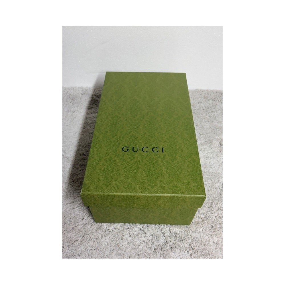 Gucci Green Damask Shoe Box with Dust Bags Laces Care Cards and Receipt 757604